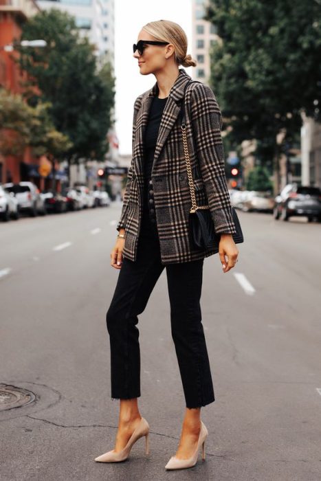 How To Style The Classic Plaid Blazer Trend On 2024