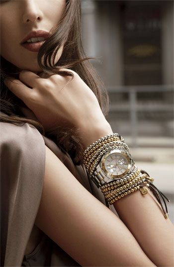 Michael Kors Watch And Layered Bracelets