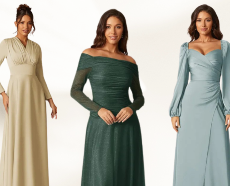 6 Pretty Bridesmaid Dress Ideas From AW Bridal For Winter Wedding 2023