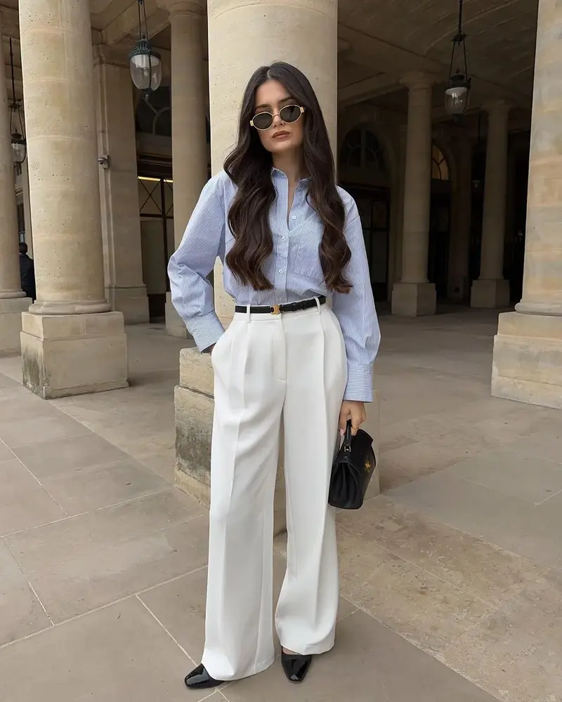Chic Ways to Style a Blue Striped Button-Up For Spring/Summer 2024