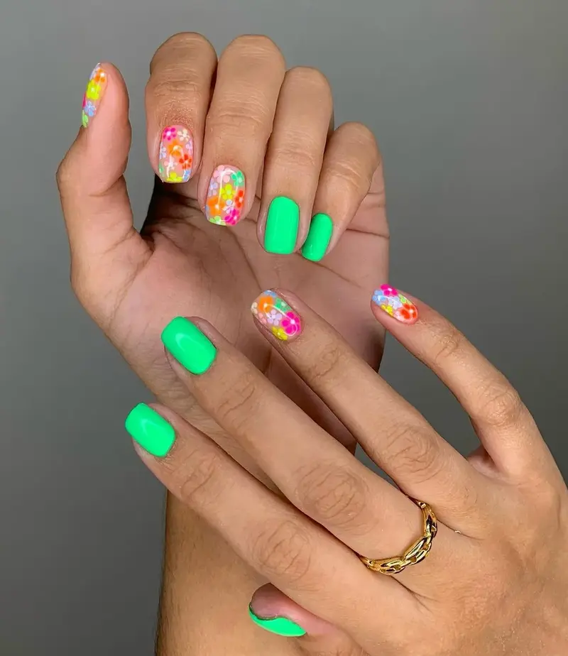 Neon Nail Art Ideas for 2024 Summer Vibes