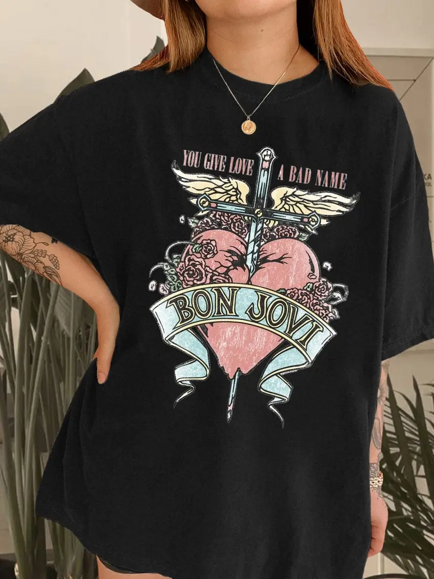 Vintage You Give Love A Bad Name Graphic Tee