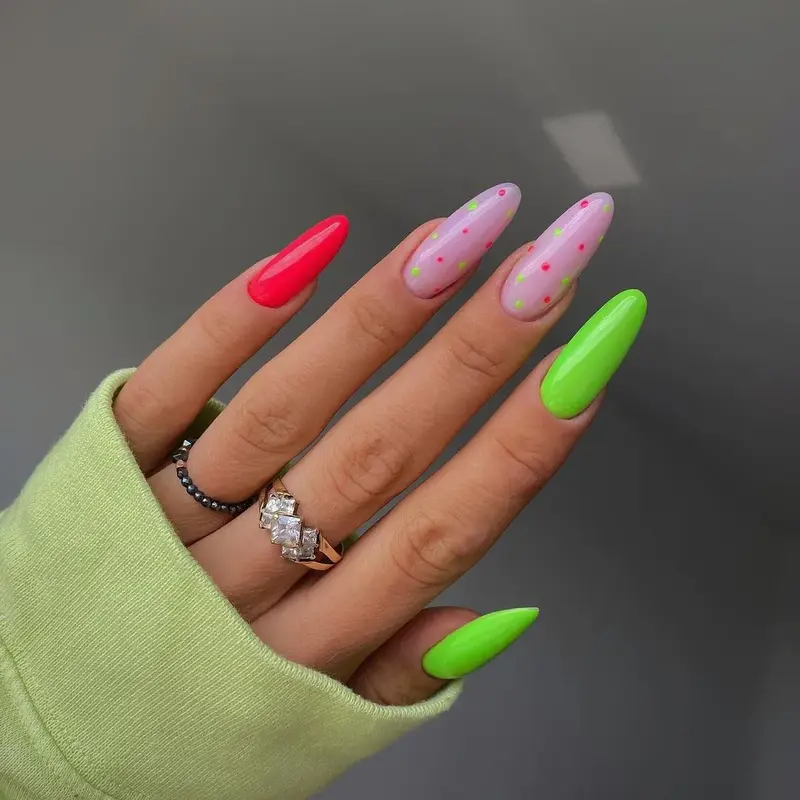 Neon Nail Art Ideas for 2024 Summer Vibes